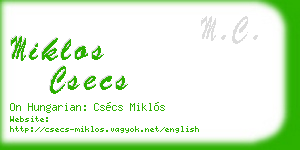 miklos csecs business card