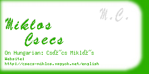 miklos csecs business card